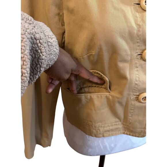 J Crew Chino Blazer Jacket Beige Button Front Flap Pockets 100% Cotton Classic 6 - Picture 5 of 11